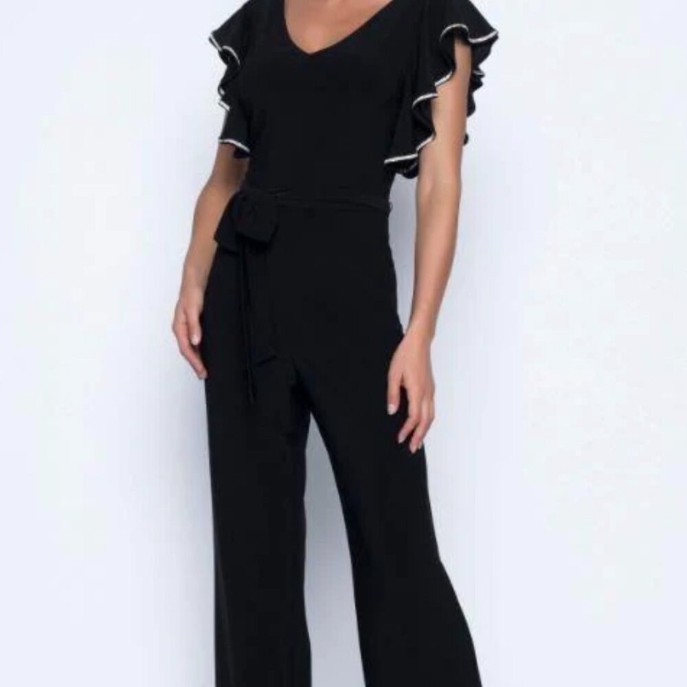 BRAND NEW FRANK LYMAN WOMAN'S JUMPSUIT BLACK SIZE 14 MADE IN CANADA